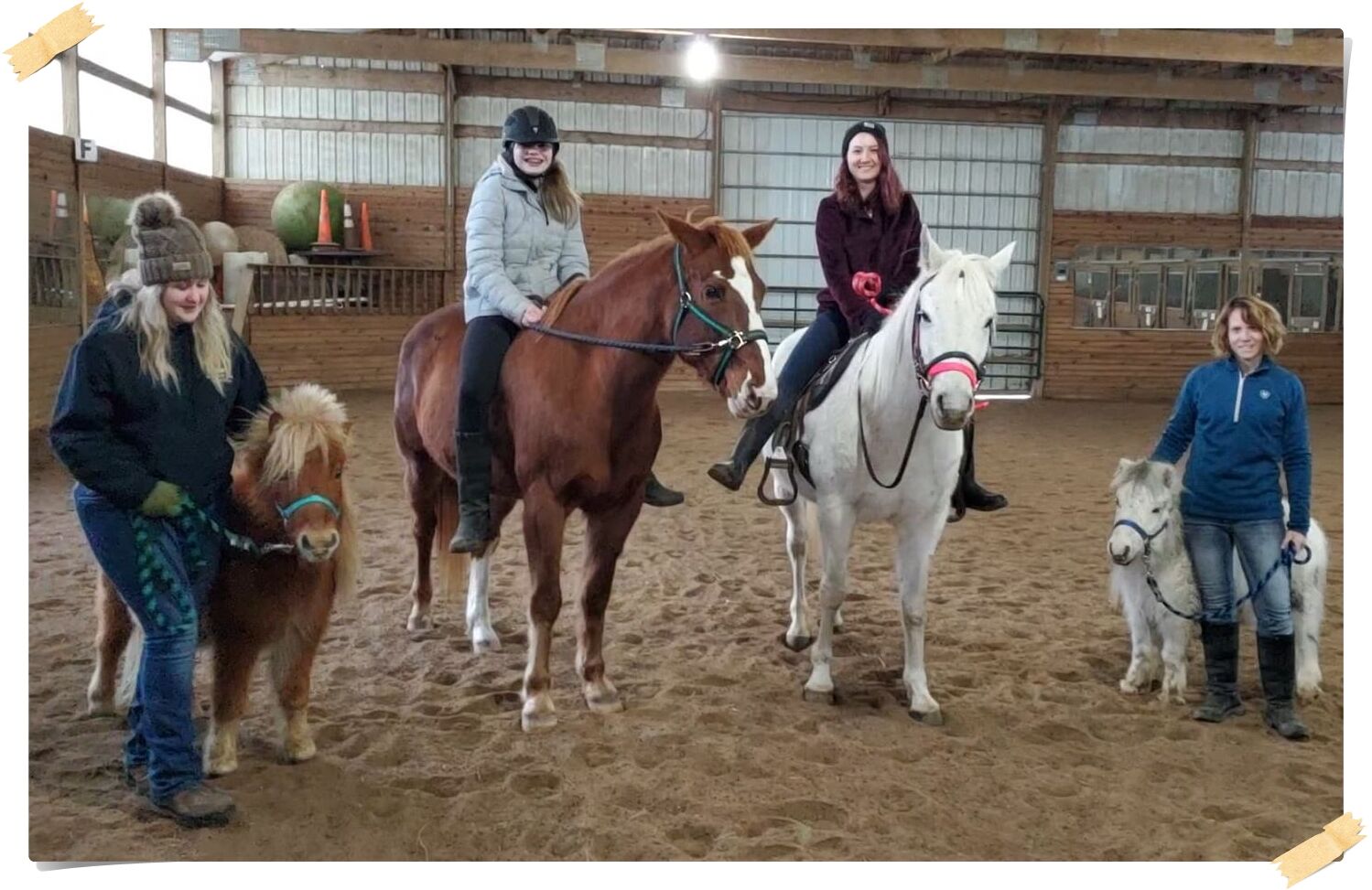 Riding together in the arena